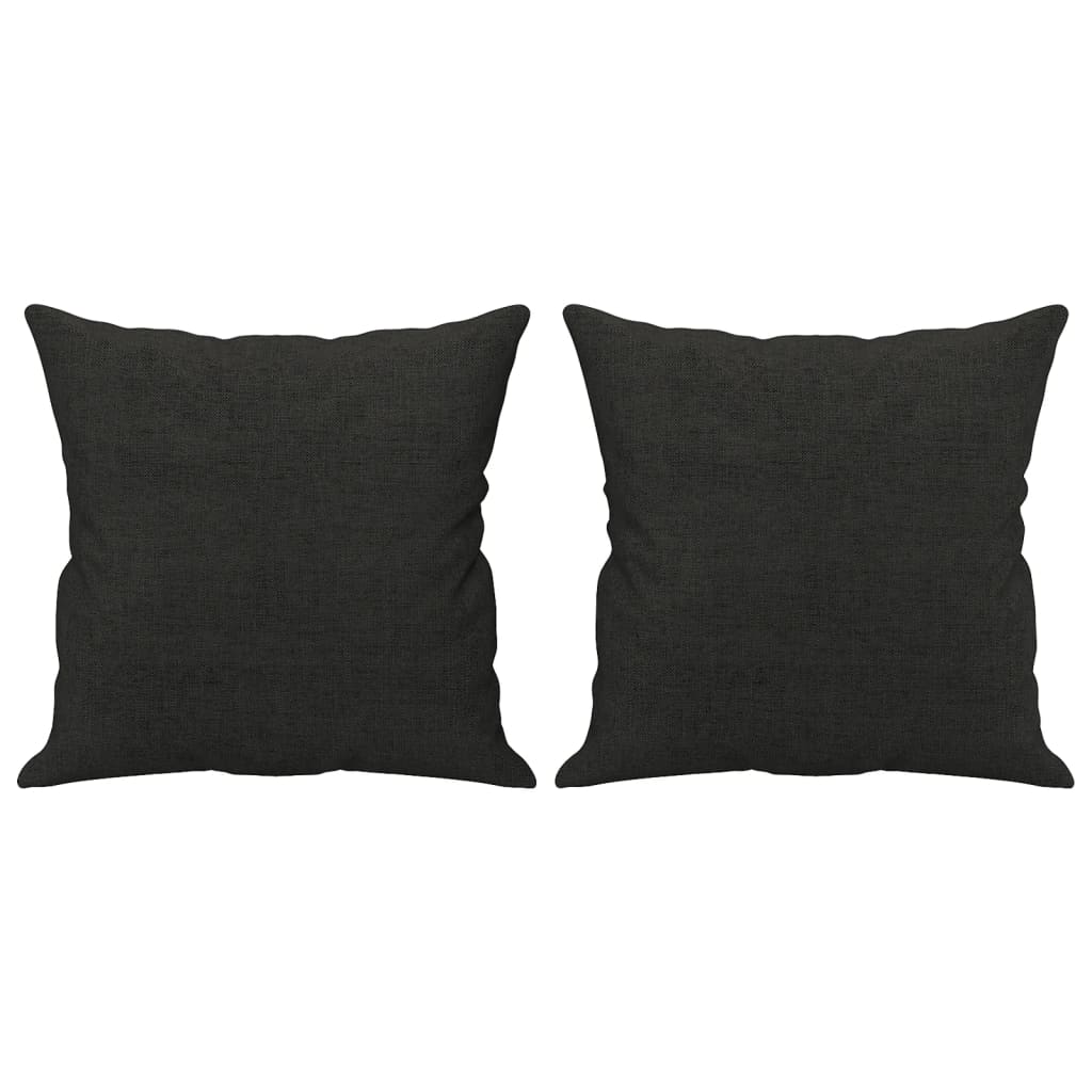 Комплект дивани 2 части с възглавници черен текстил