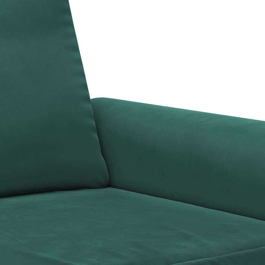 Комплект дивани от 3 части с възглавници, тъмнозелен, кадифе