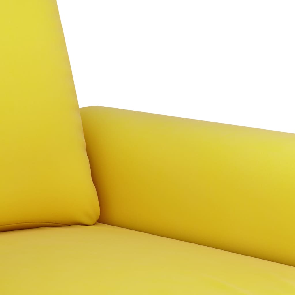 Комплект дивани от 2 части с възглавници, жълт, кадифе