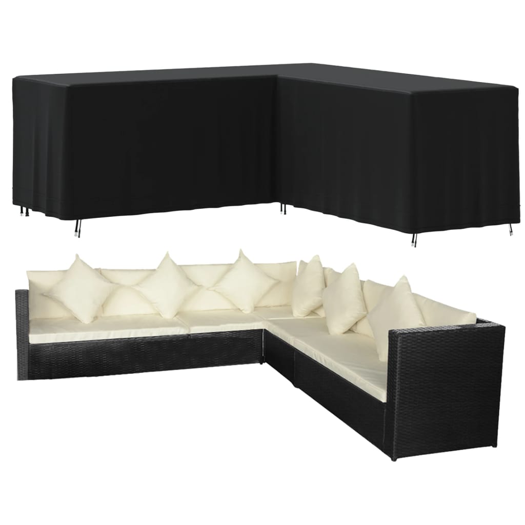 Г-образни калъфи за дивани 2 бр 254x254x86 см 420D Оксфорд плат