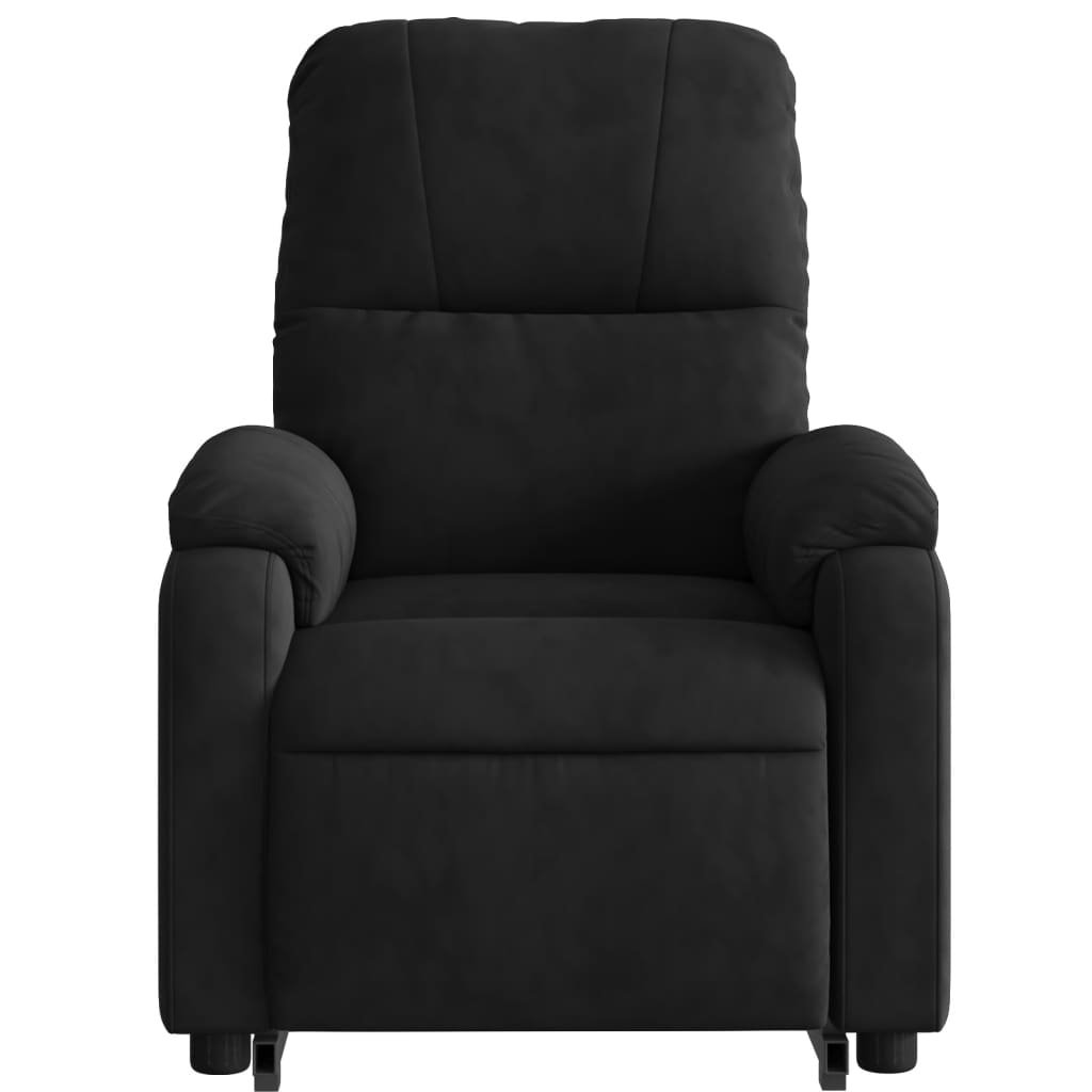 Изправящ масажен наклоняем стол, черен, микрофибърен текстил