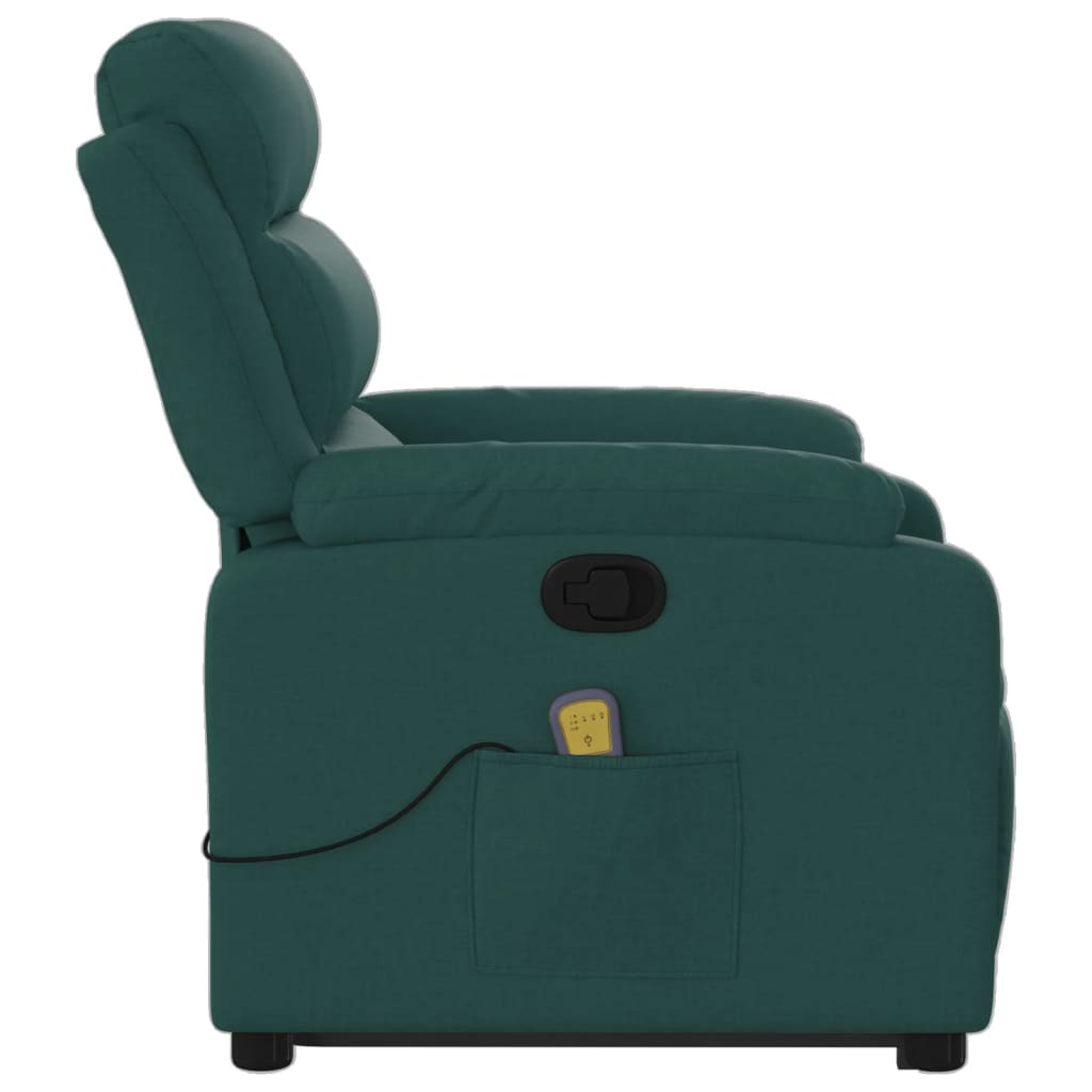 Изправящ масажен наклоняем стол, тъмнозелен, текстил