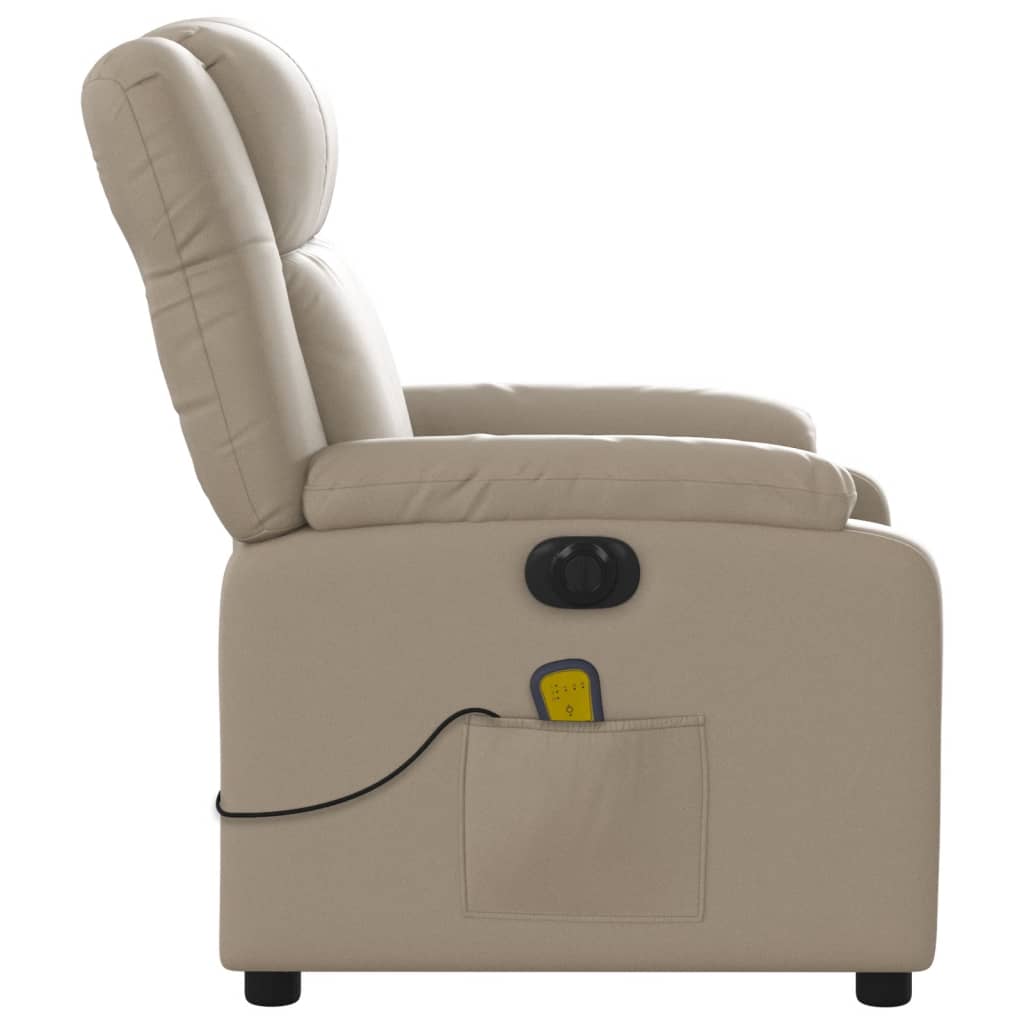 Електрически масажен реклайнер стол, капучино, изкуствена кожа