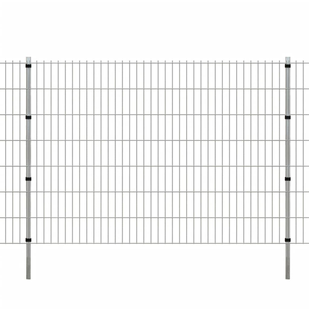 Стълбове за ограда 10 бр сребристи 200 см поцинкована стомана
