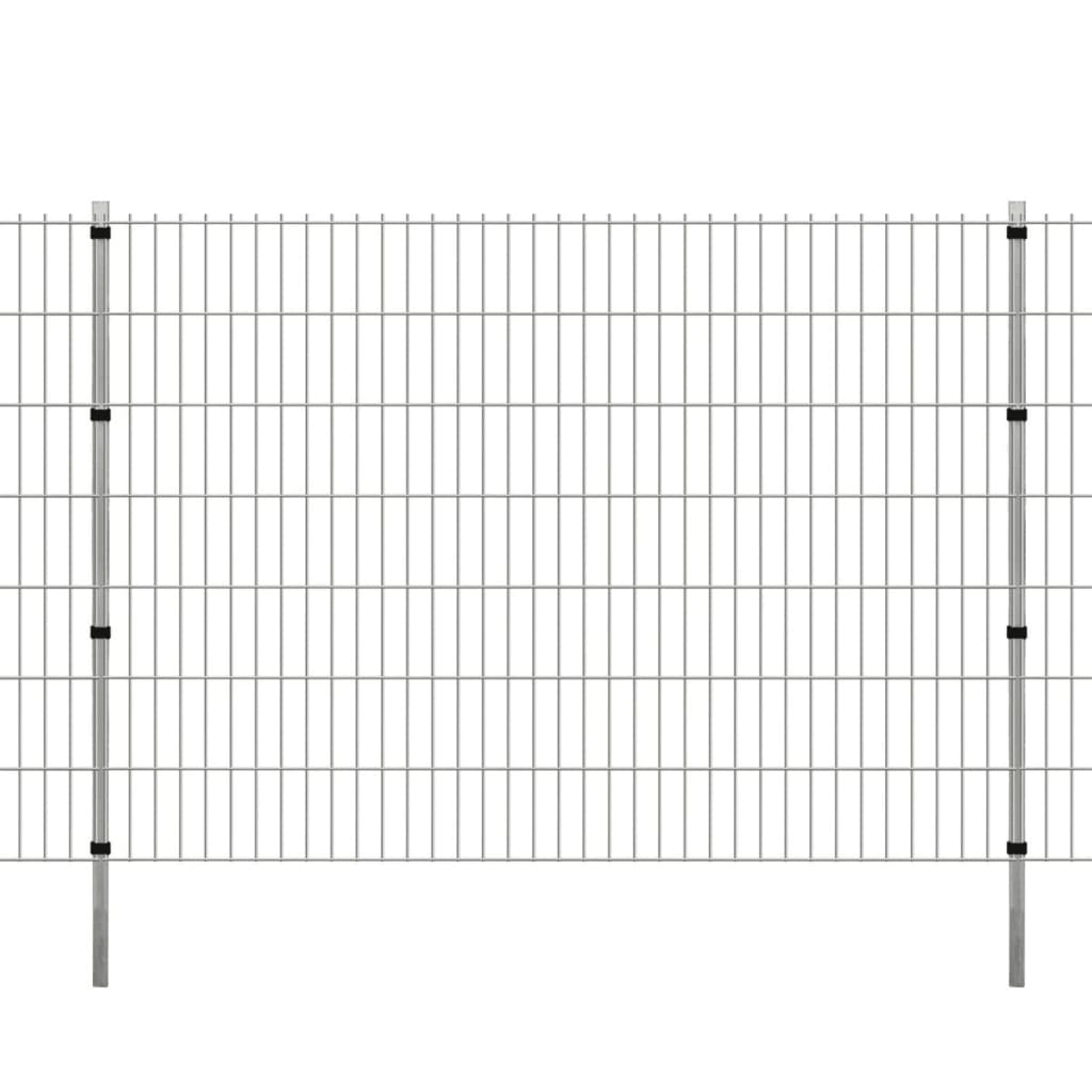 Стълбове за ограда 20 бр сребристи 200 см поцинкована стомана