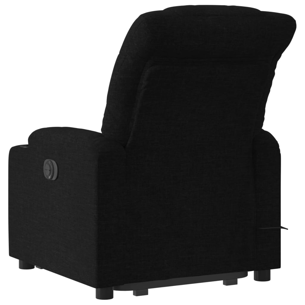 Масажен изправящ стол реклайнер, черен, текстил