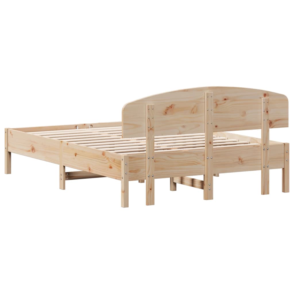 Рамка за легло с табла, 120x190 см, борово дърво масив
