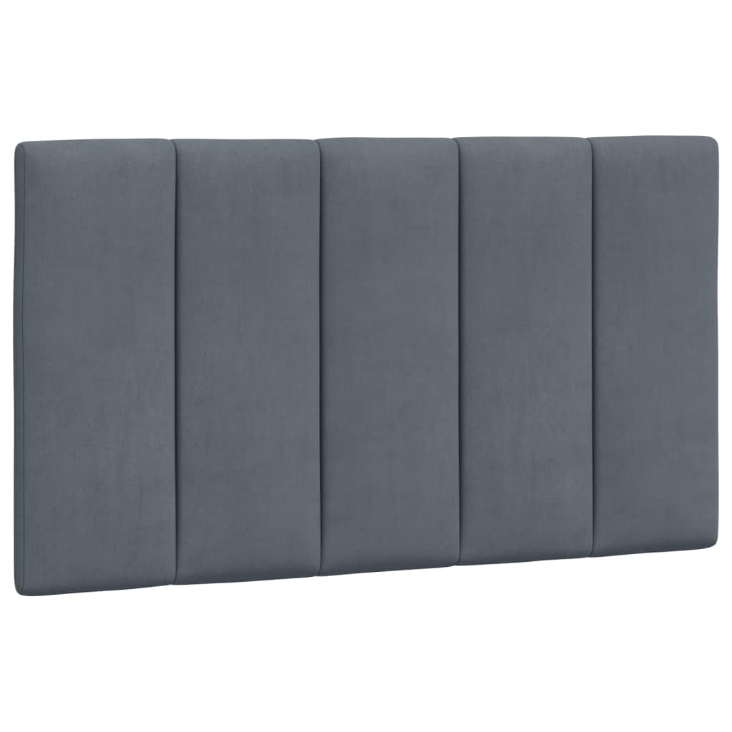 Рамка за легло с табла, тъмносива,80x200 см, кадифе
