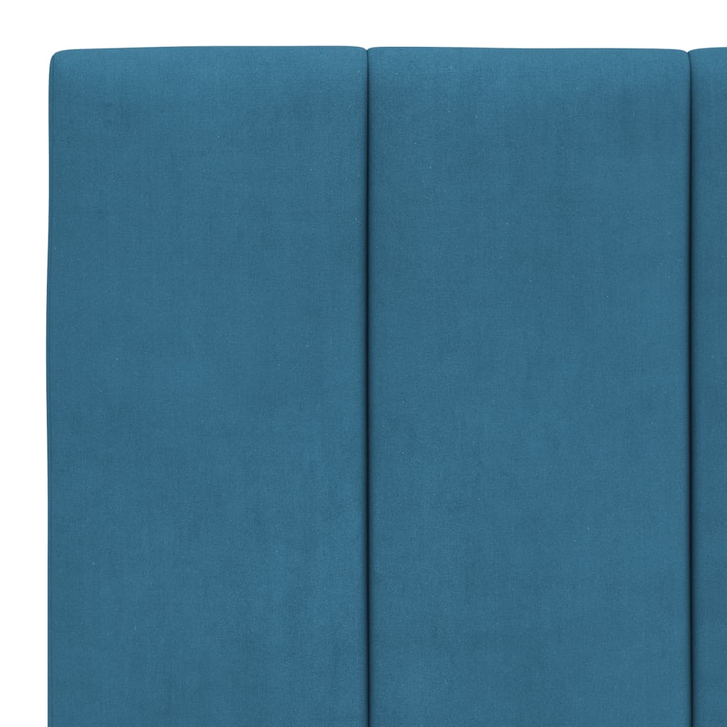 Рамка за легло с табла, синя, 100x200 см, кадифе