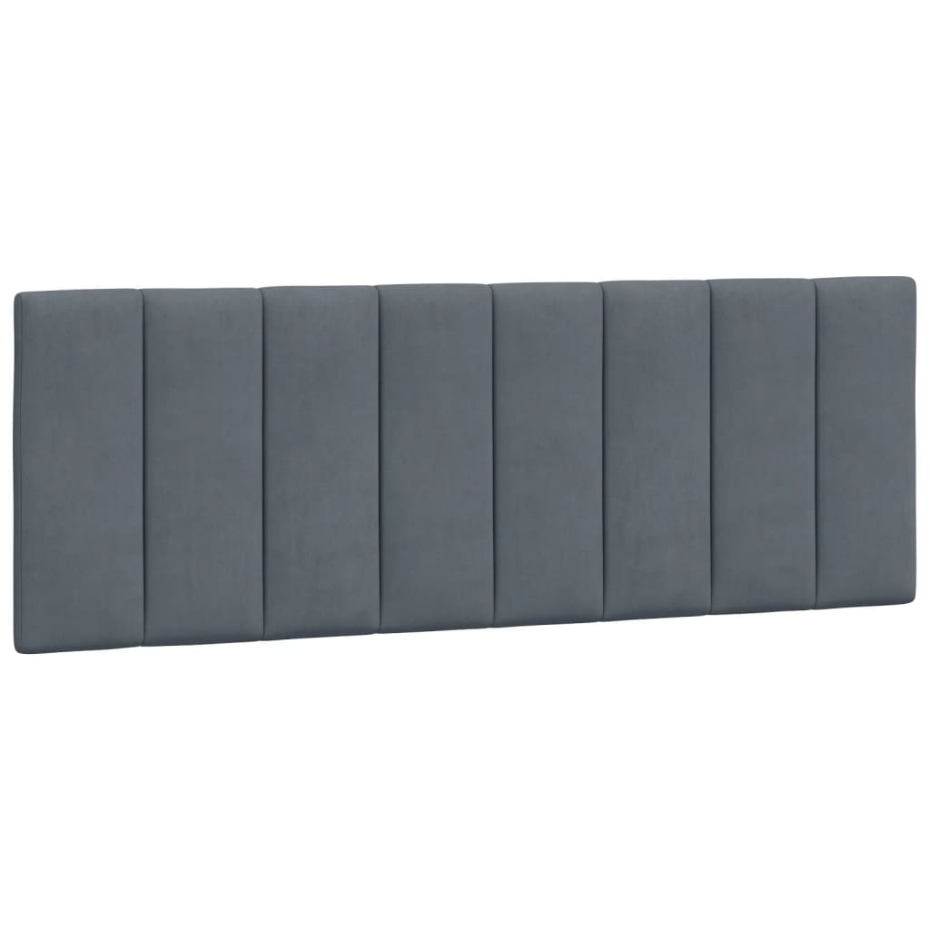 Рамка за легло с табла, тъмносива, 120x200 см, кадифе