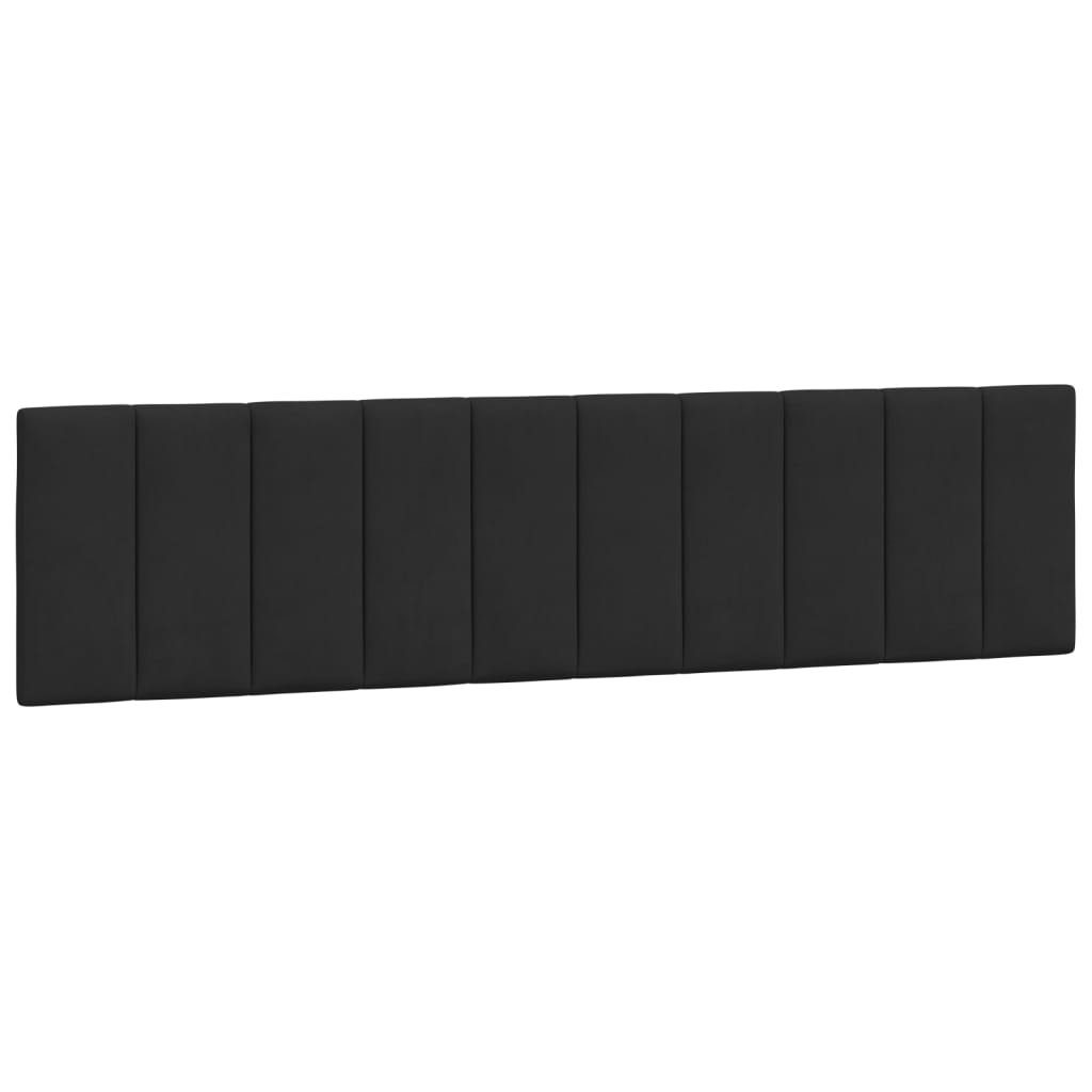 Рамка за легло с табла, черна, 200x200 см, кадифе