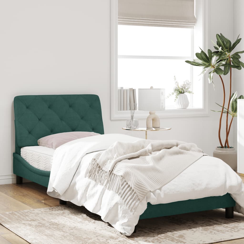 Рамка за легло, тъмнозелена, 80x200 см, кадифе