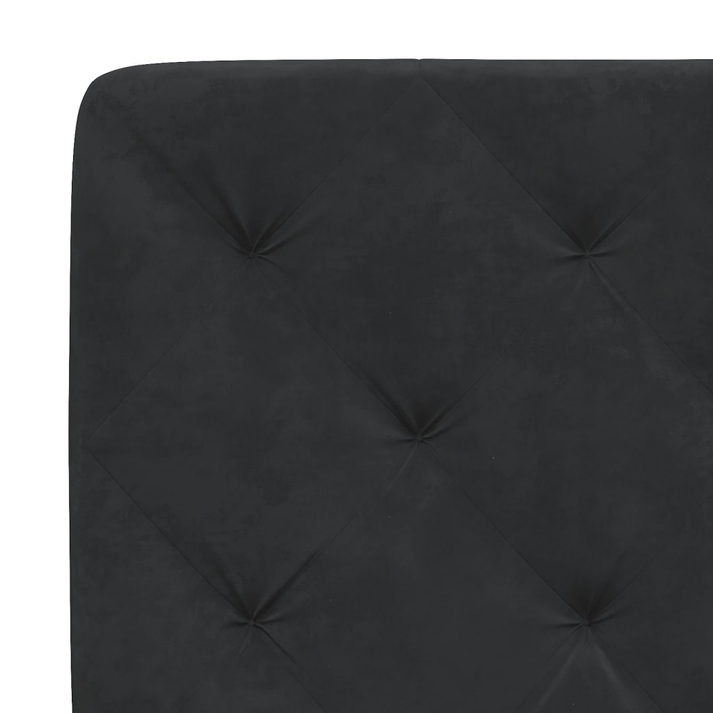 Рамка за легло с табла, черна, 160x200 см, кадифе