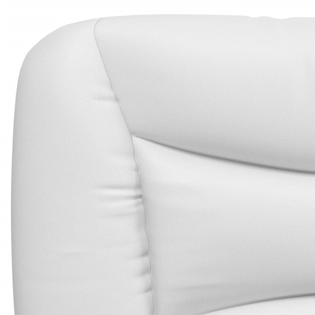 Рамка за легло с табла, бяло-черна, 90x200 см, изкуствена кожа