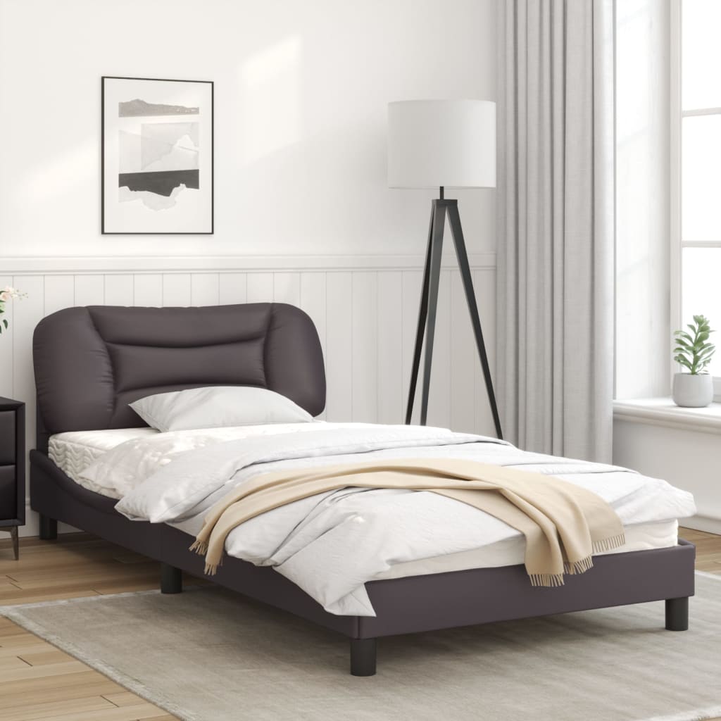 Рамка за легло с табла, сива, 100x200 см, изкуствена кожа