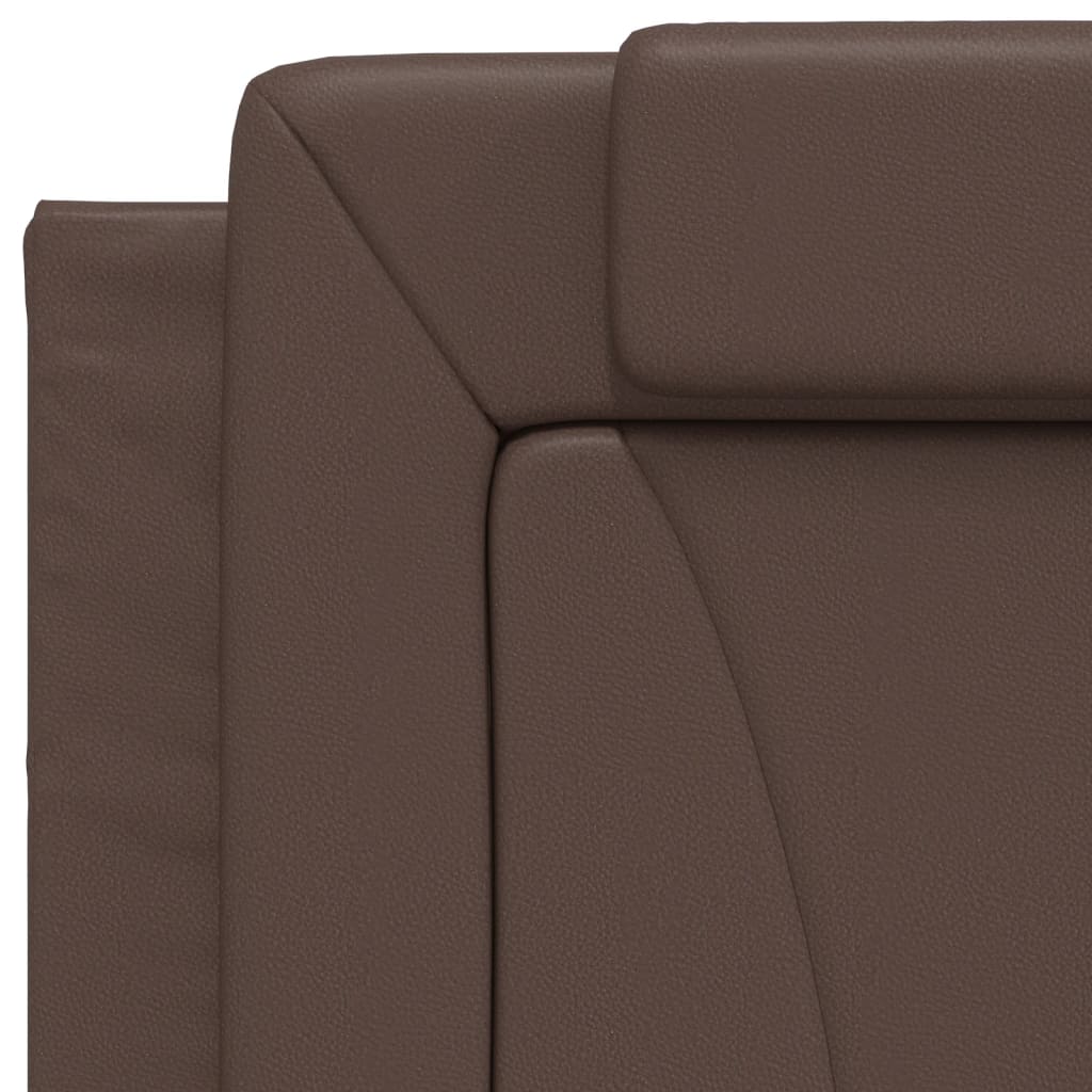 Рамка за легло с табла, кафява, 90x190 см, изкуствена кожа