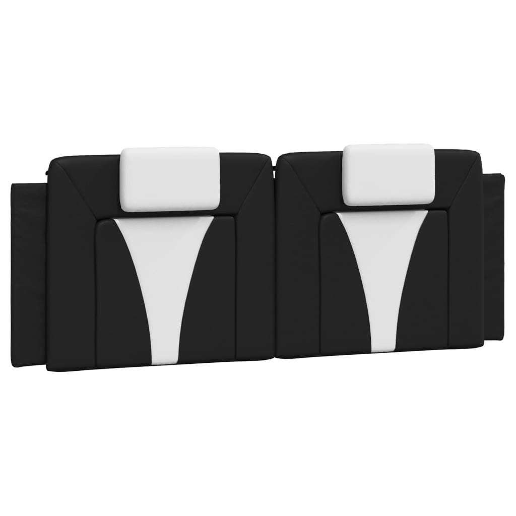 Рамка за легло с табла, черно-бяла, 120x200 см, изкуствена кожа