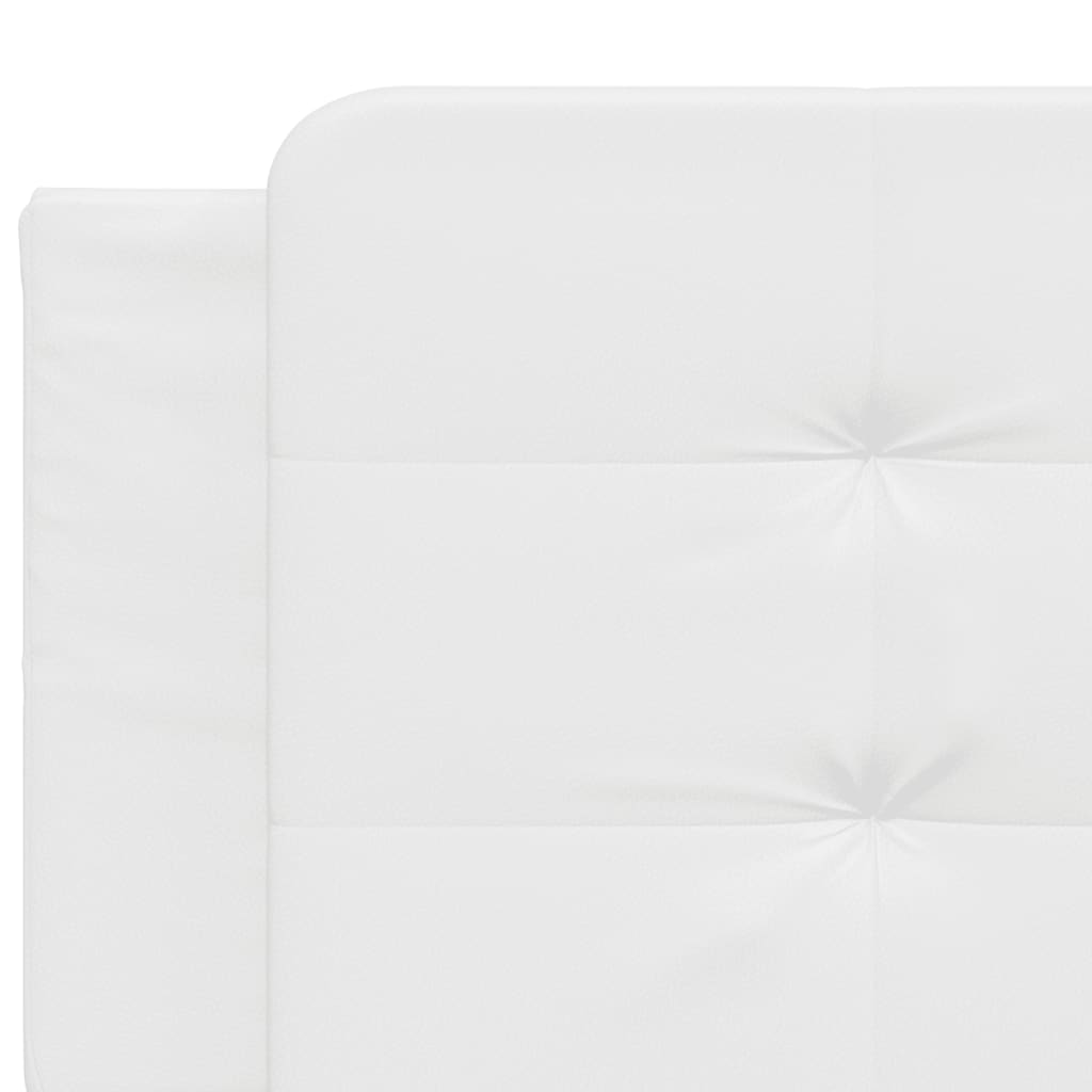 Рамка за легло с табла, бяла, 200x200 см, изкуствена кожа