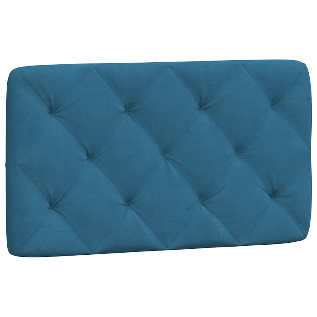 Рамка за легло с LED осветление, синя, 90x190 см, кадифе