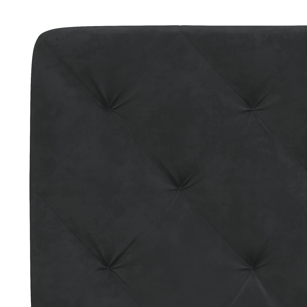 Рамка за легло с LED осветление, черна, 120x200 см, кадифе