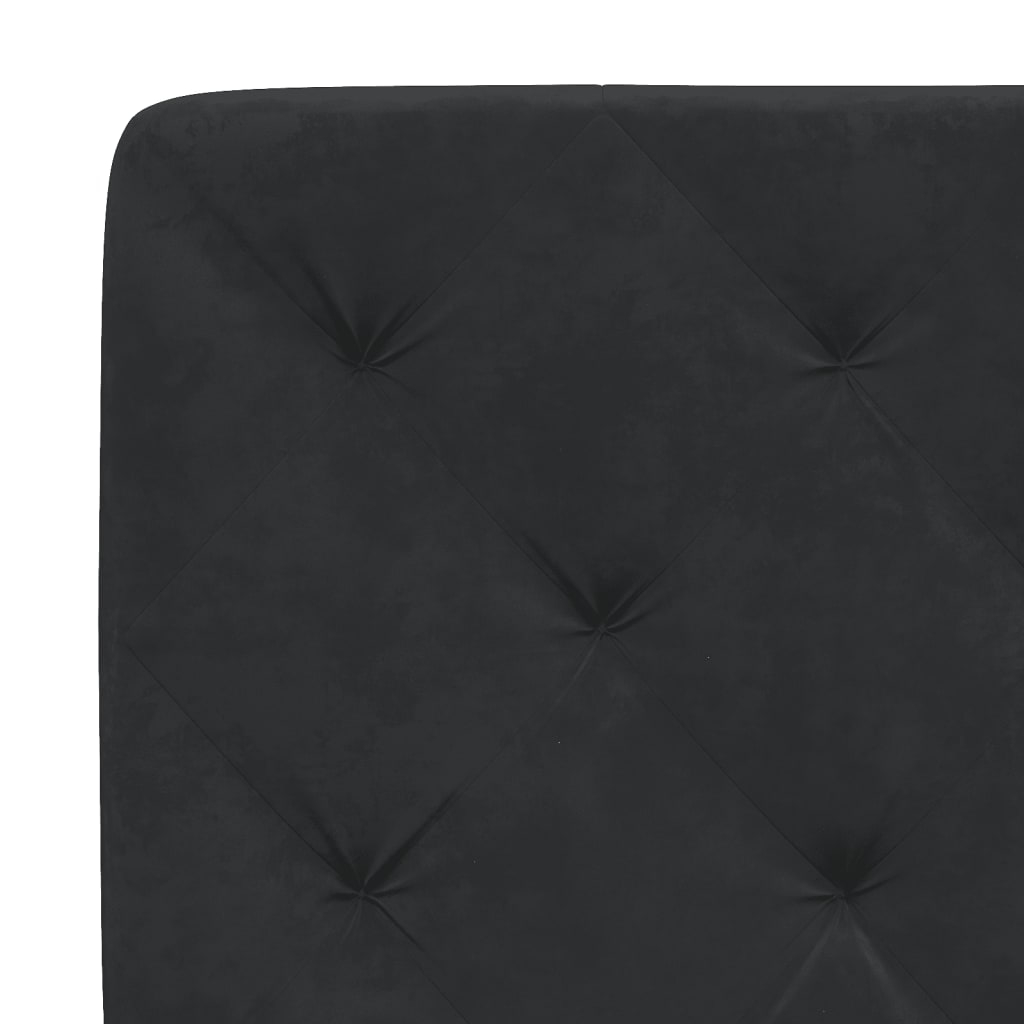 Рамка за легло с LED осветление, черна, 140x190 см, кадифе
