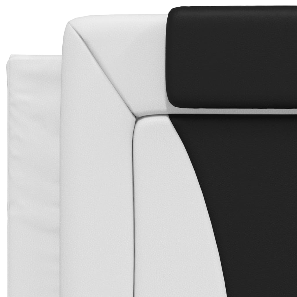 Рамка за легло с LED осветление бяла и черно 90x190 см еко кожа