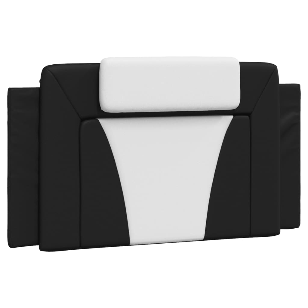Рамка за легло с LED осветление черно и бяло 100x200см еко кожа