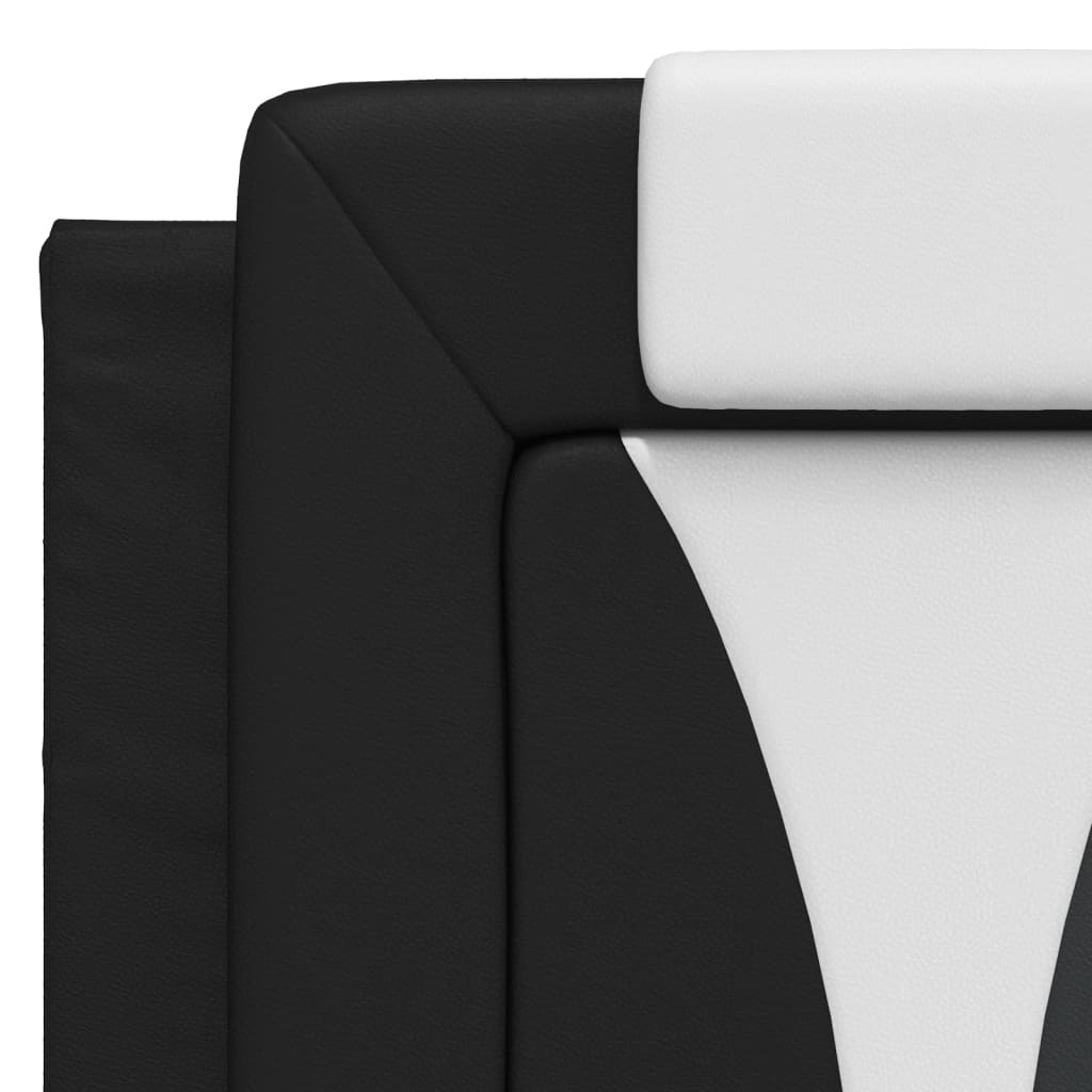 Рамка за легло с LED осветление черно и бяло 120x200см еко кожа