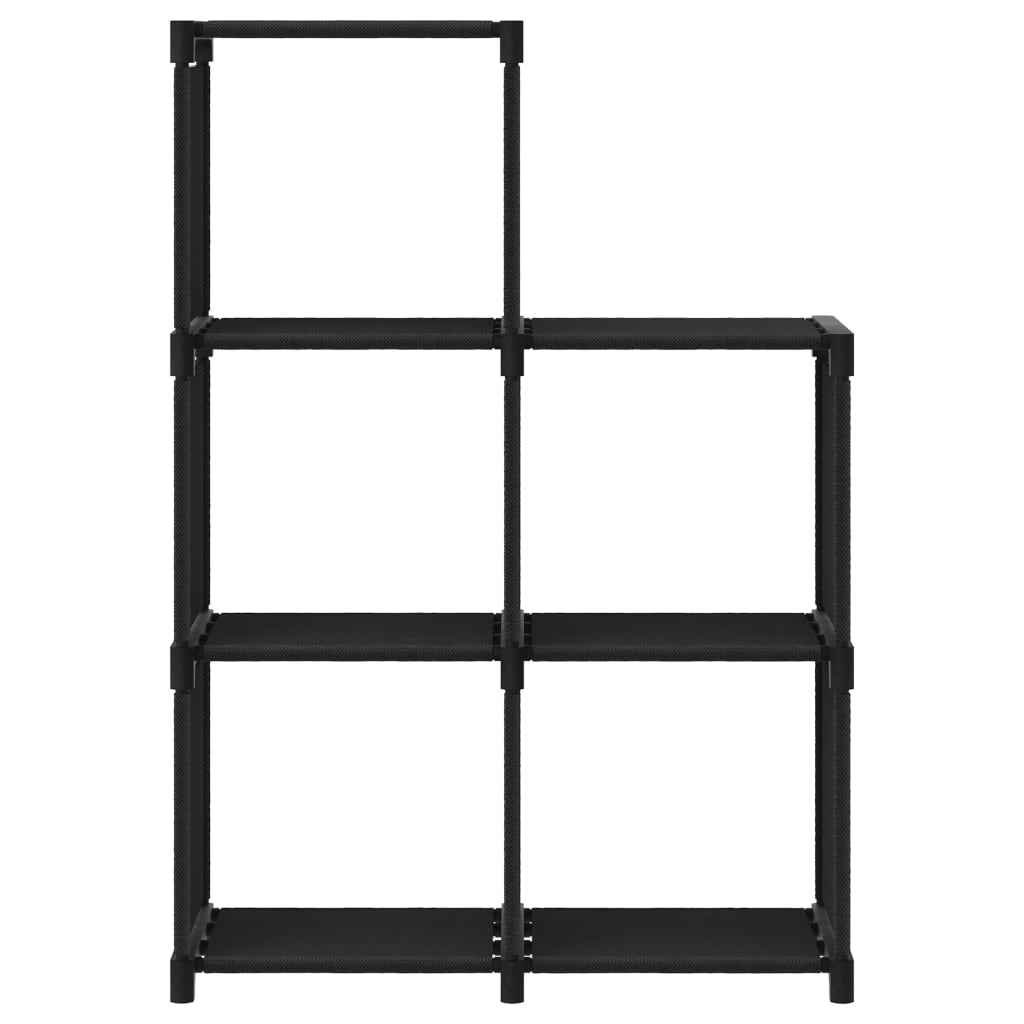 Рафт с 5 кубични отделения, черен, 103x30x72,5 см, плат