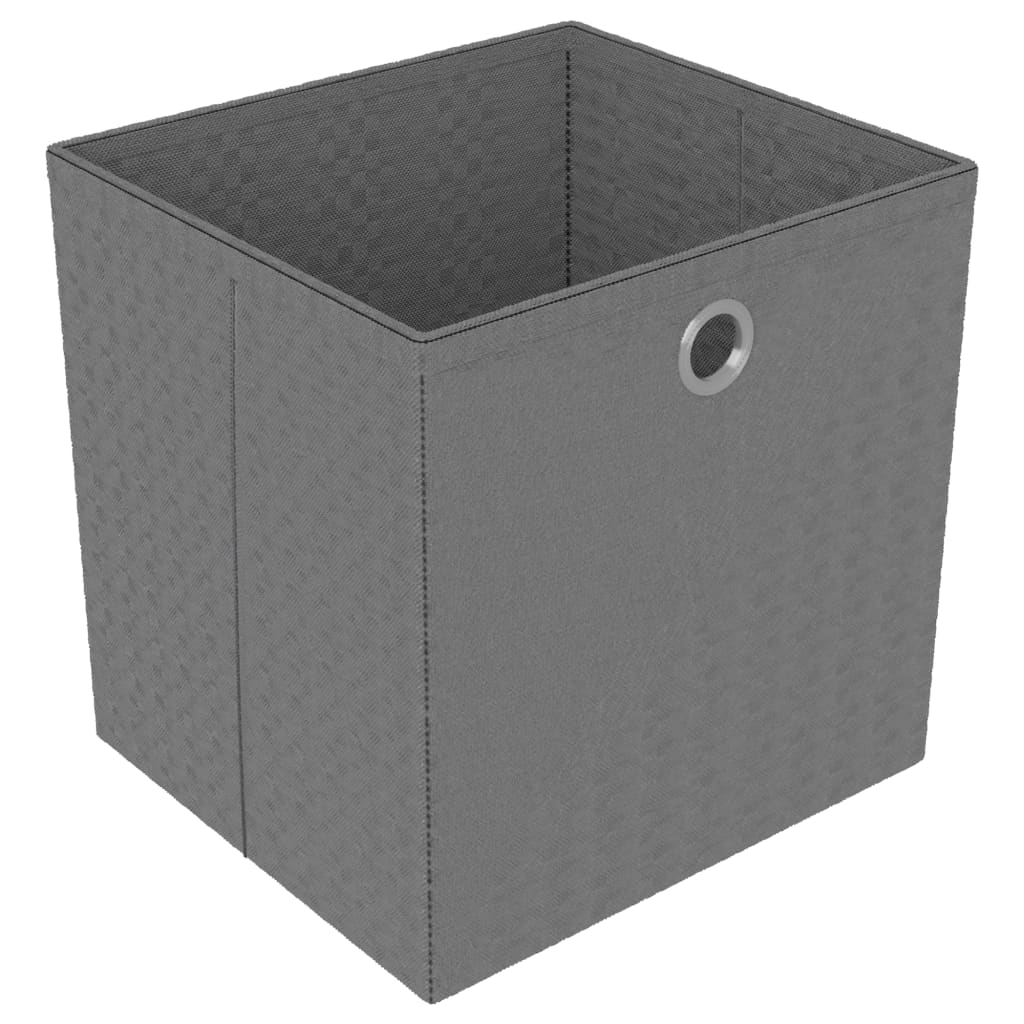 Рафт с 6 кубични отделения с кутии, сив, 103x30x72,5 см, плат