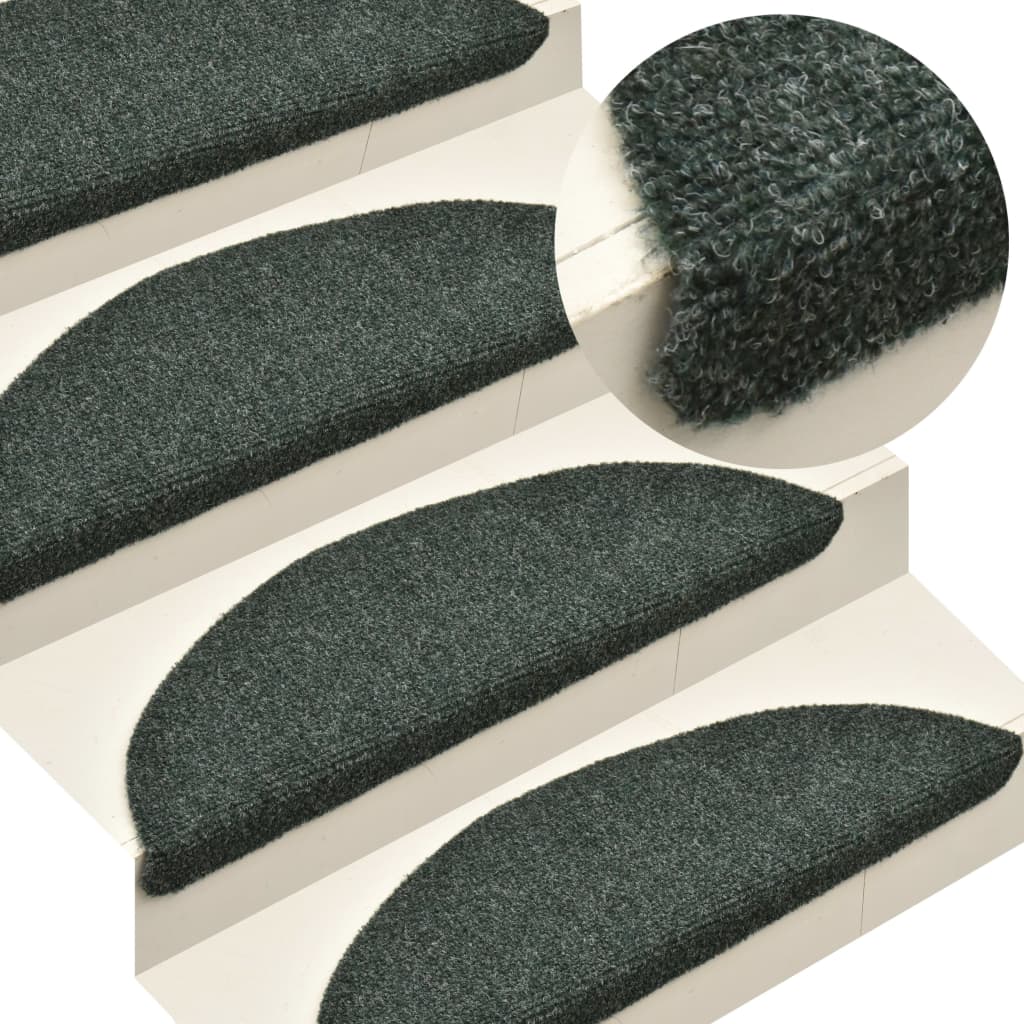 Самозалепващи стелки за стъпала, 15 бр, зелени, 65x21x4 см