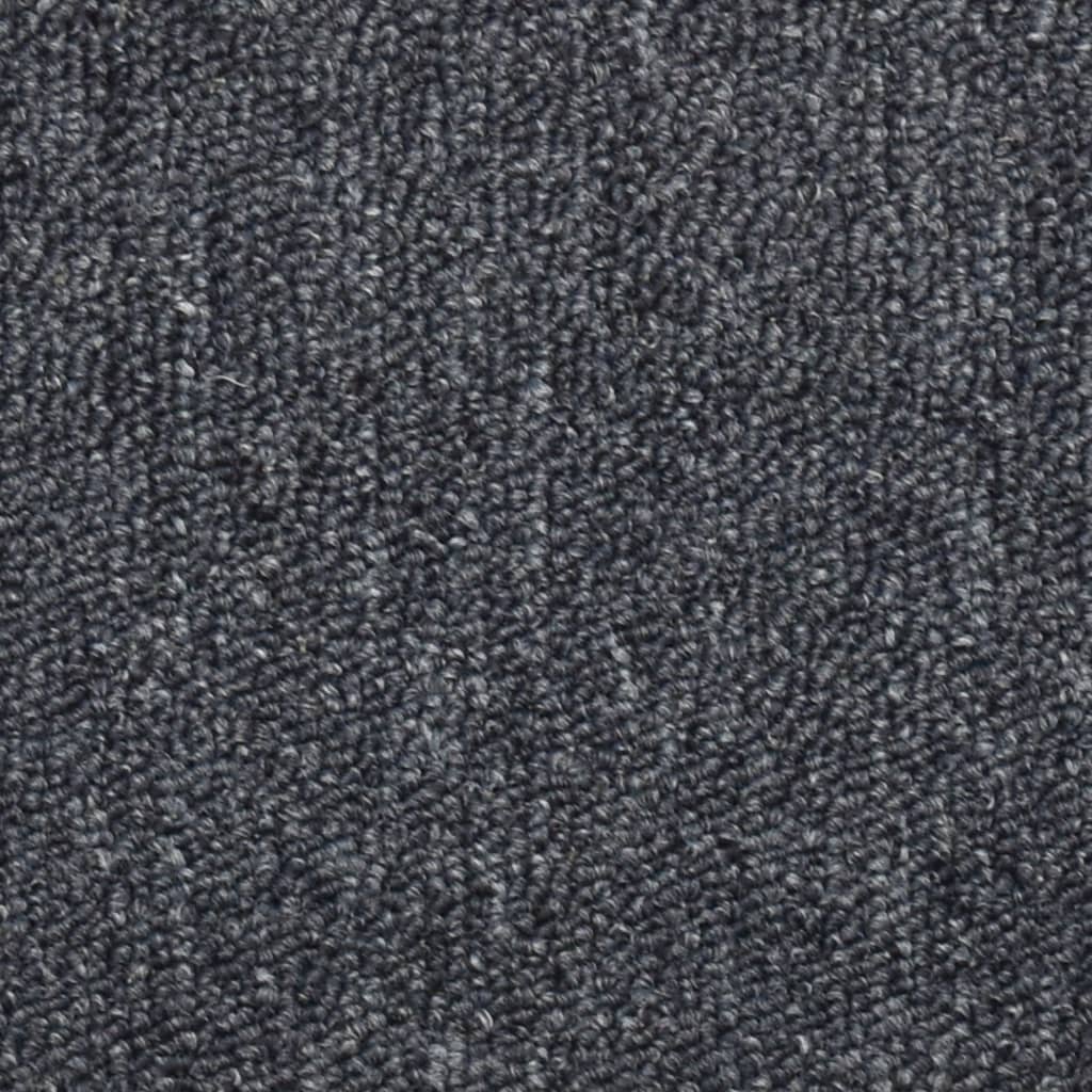 Постелки за стъпала, 15 бр, тъмносиво и синьо, 56x17x3 см