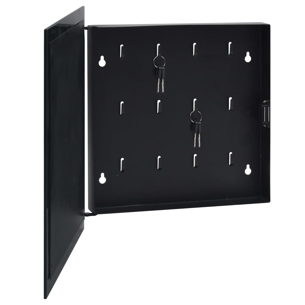 Кутия за ключове с магнитна дъска, черна, 35x35x5,5 см