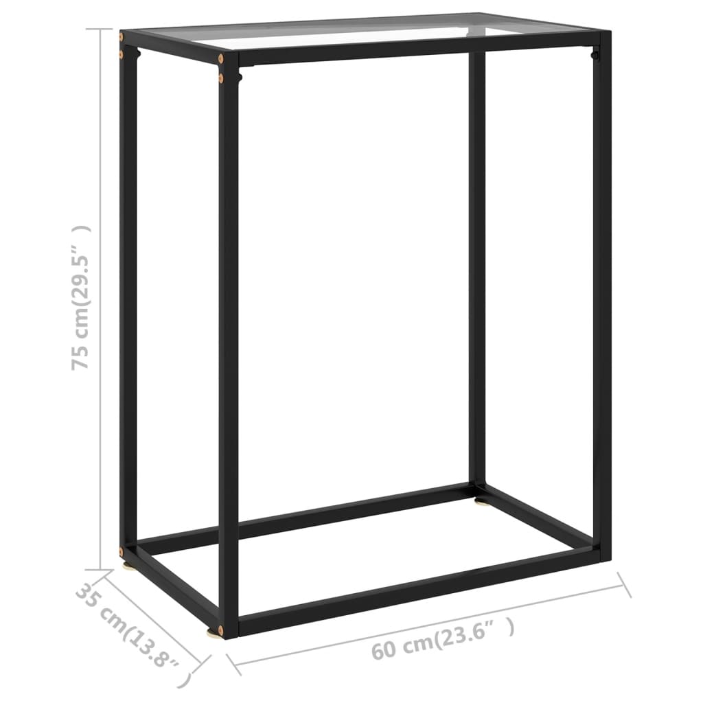 Конзолна маса, прозрачна, 60x35x75 cм, закалено стъкло