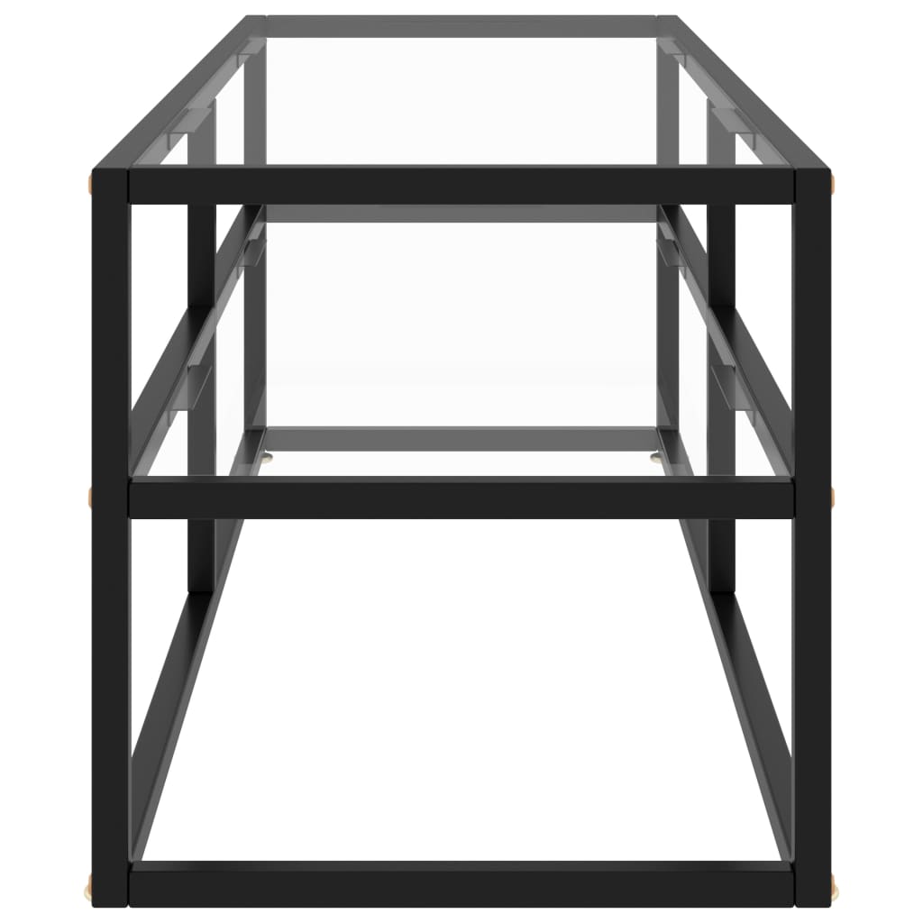 ТВ шкаф, черен, със закалено стъкло, 120x40x40 см