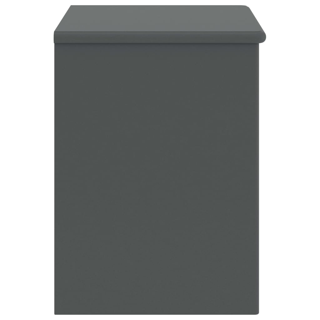 Нощно шкафче, тъмносиво, 35x30x40 см, бор масив