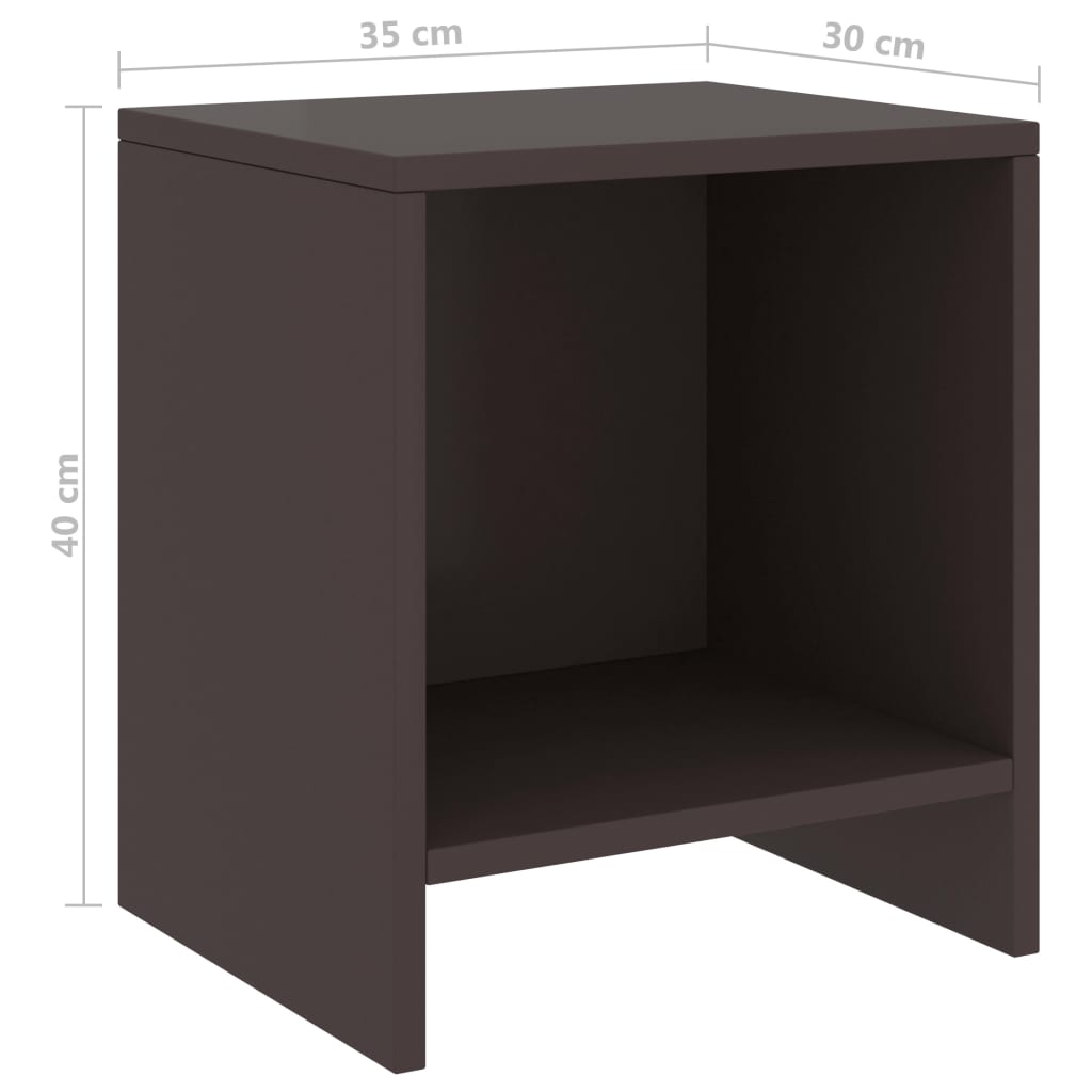Нощни шкафчета, 2 бр, тъмнокафяви, 35x30x40 см, бор масив