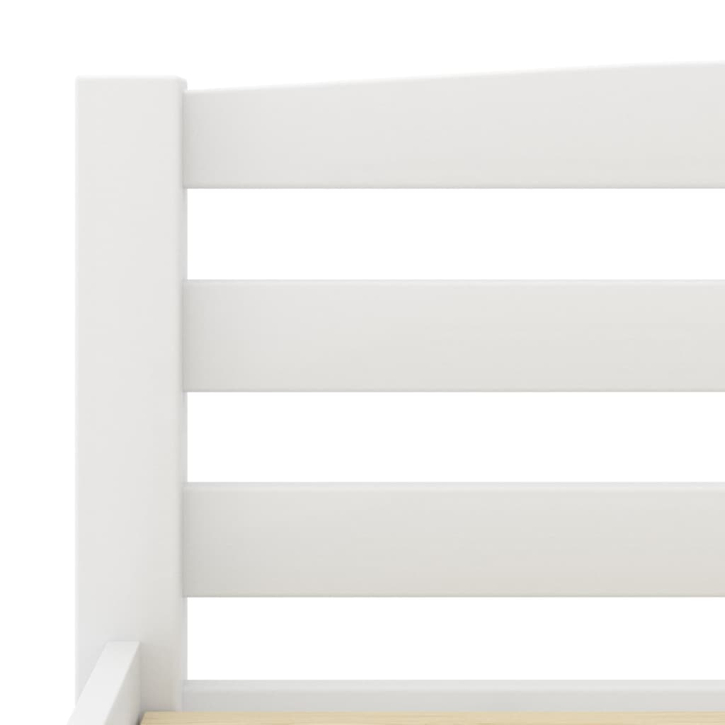 Рамка за легло, бяла, борово дърво масив, 200x200 см