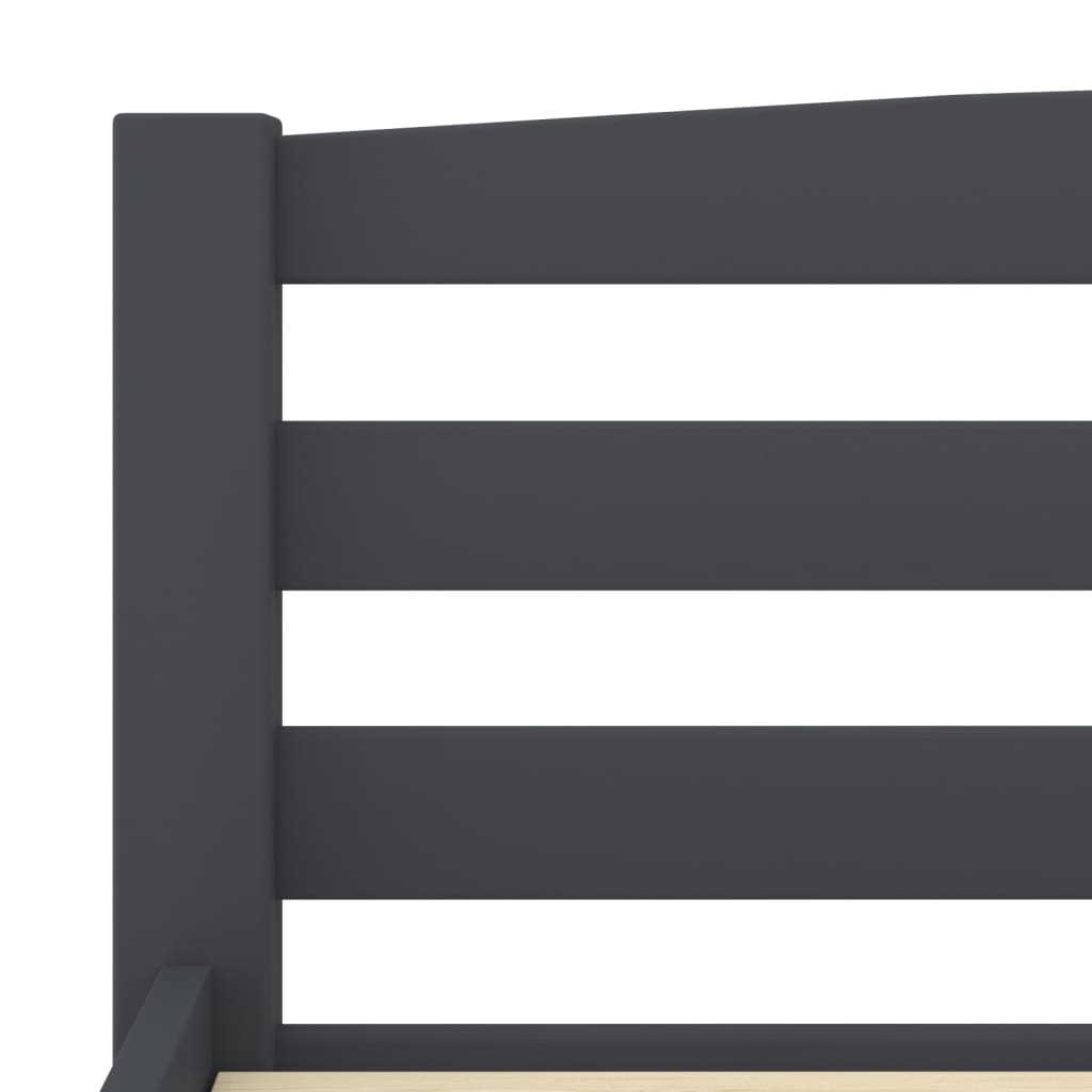 Рамка за легло, тъмносива, бор масив, 120x200 см
