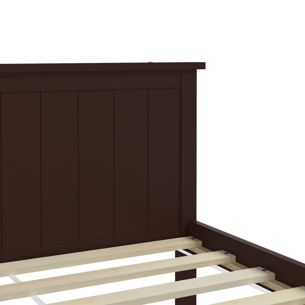 Рамка за легло, тъмнокафява, бор масив, 120x200 см