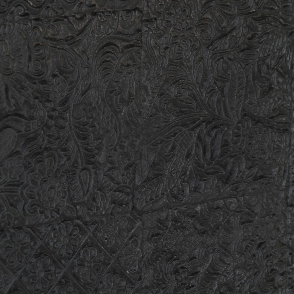ТВ шкаф, черен, 115x30x46 см, мангово дърво масив