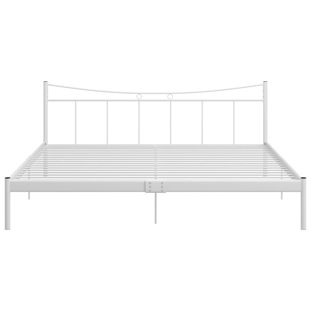 Рамка за легло, бяла, метал, 200x200 cм 