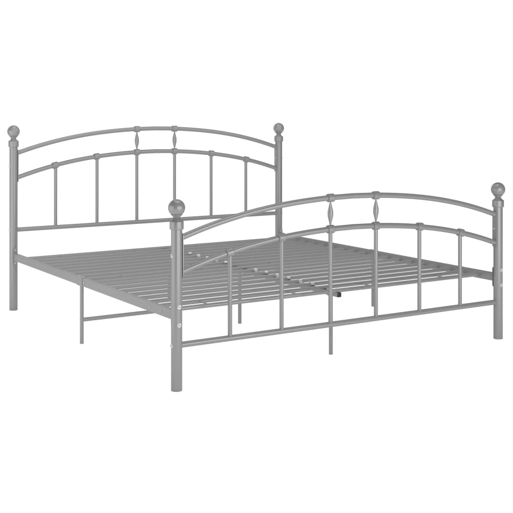 Рамка за легло, сива, метал, 160x200 см
