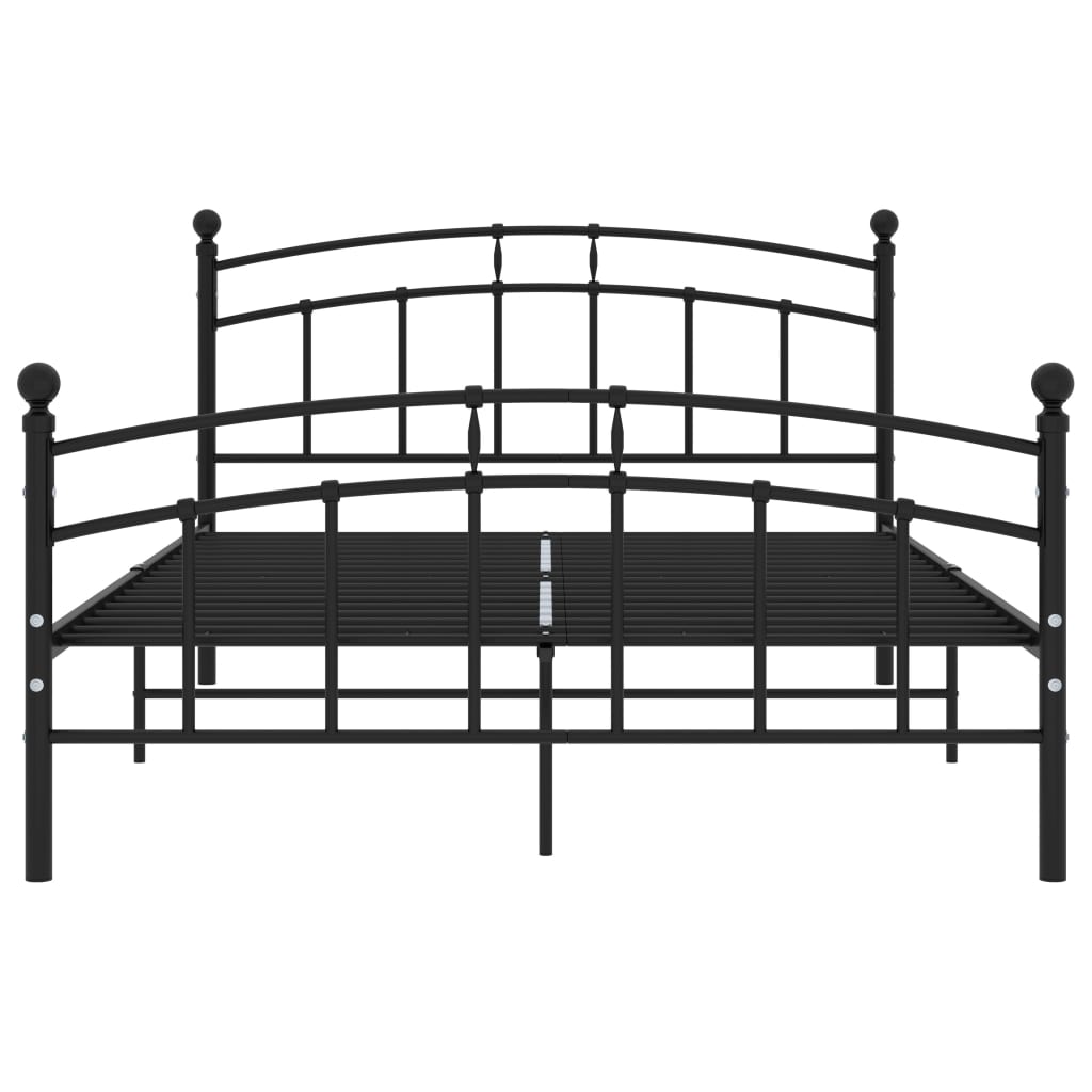 Рамка за легло, черна, метал, 200x200 cм