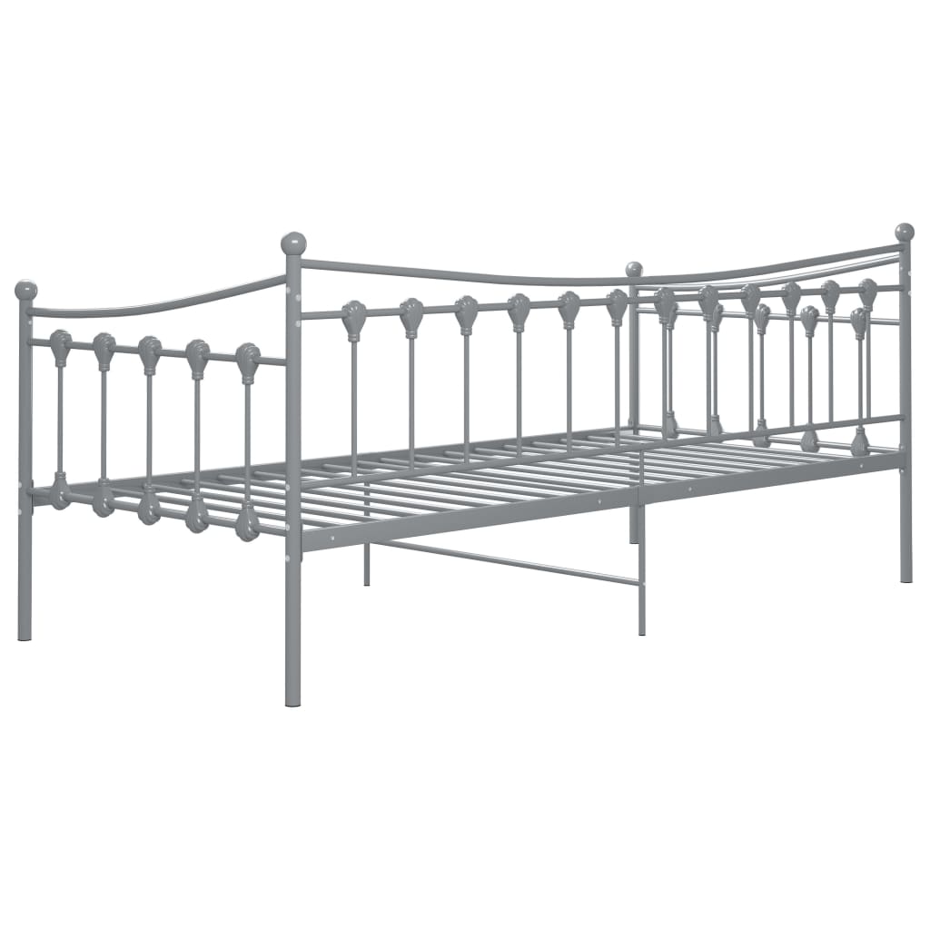 Рамка за легло, разтегателен диван, сива, метал, 90x200 см