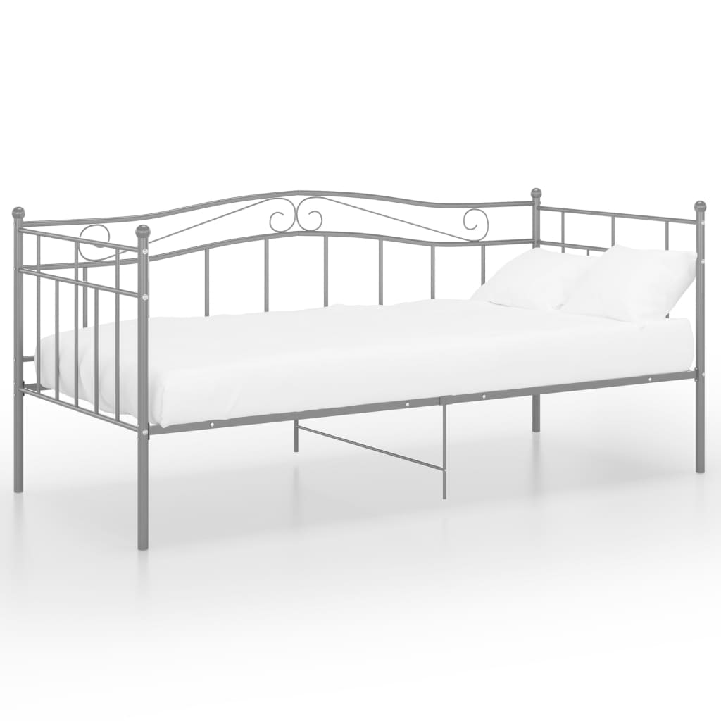 Рамка за легло диван, сива, метал, 90x200 см