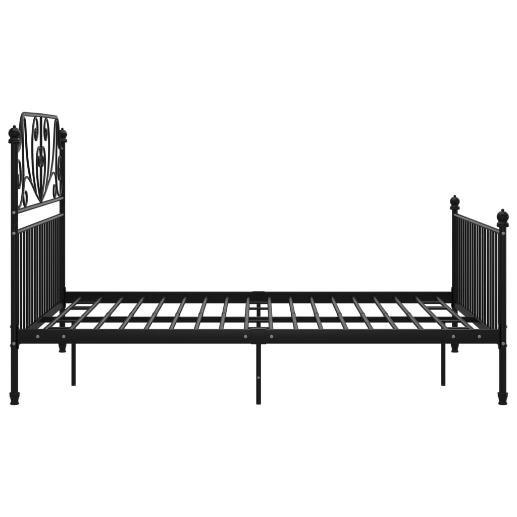 Рамка за легло, черна, метал, 160x200 см