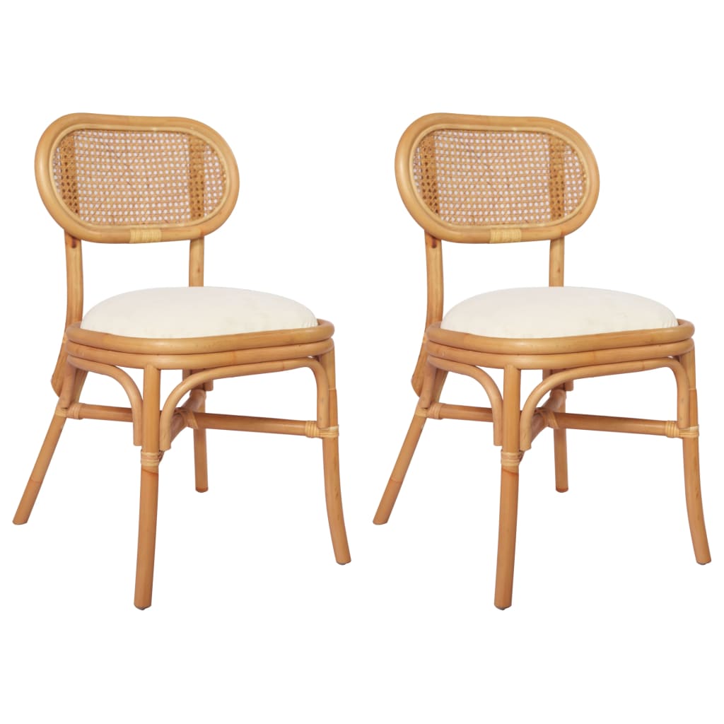 Трапезни столове, 2 бр, тапицерия от лен