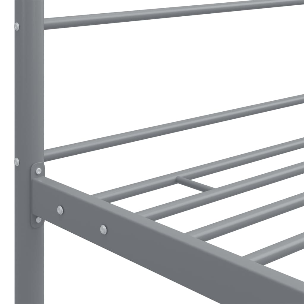 Рамка за легло с балдахин, сива, метал, 140x200 см 