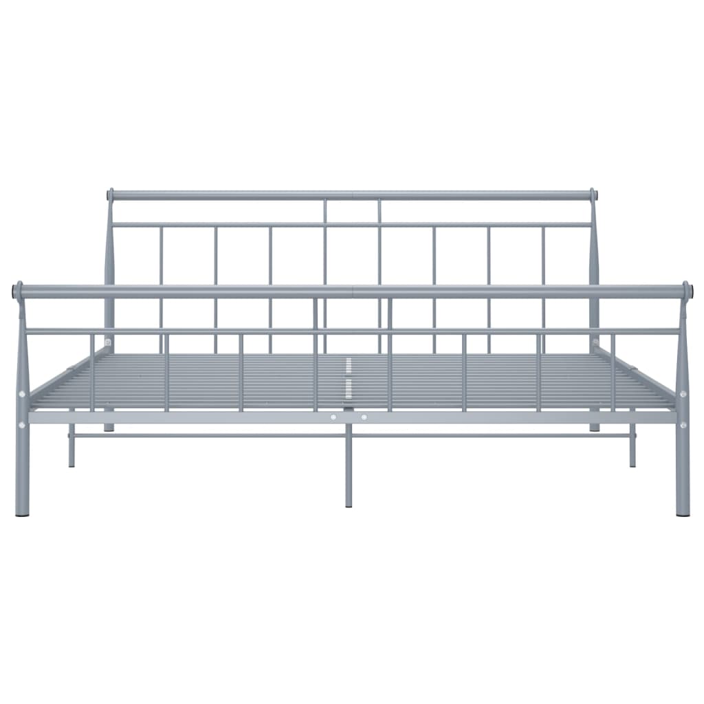 Рамка за легло, сива, метал, 200x200 cм